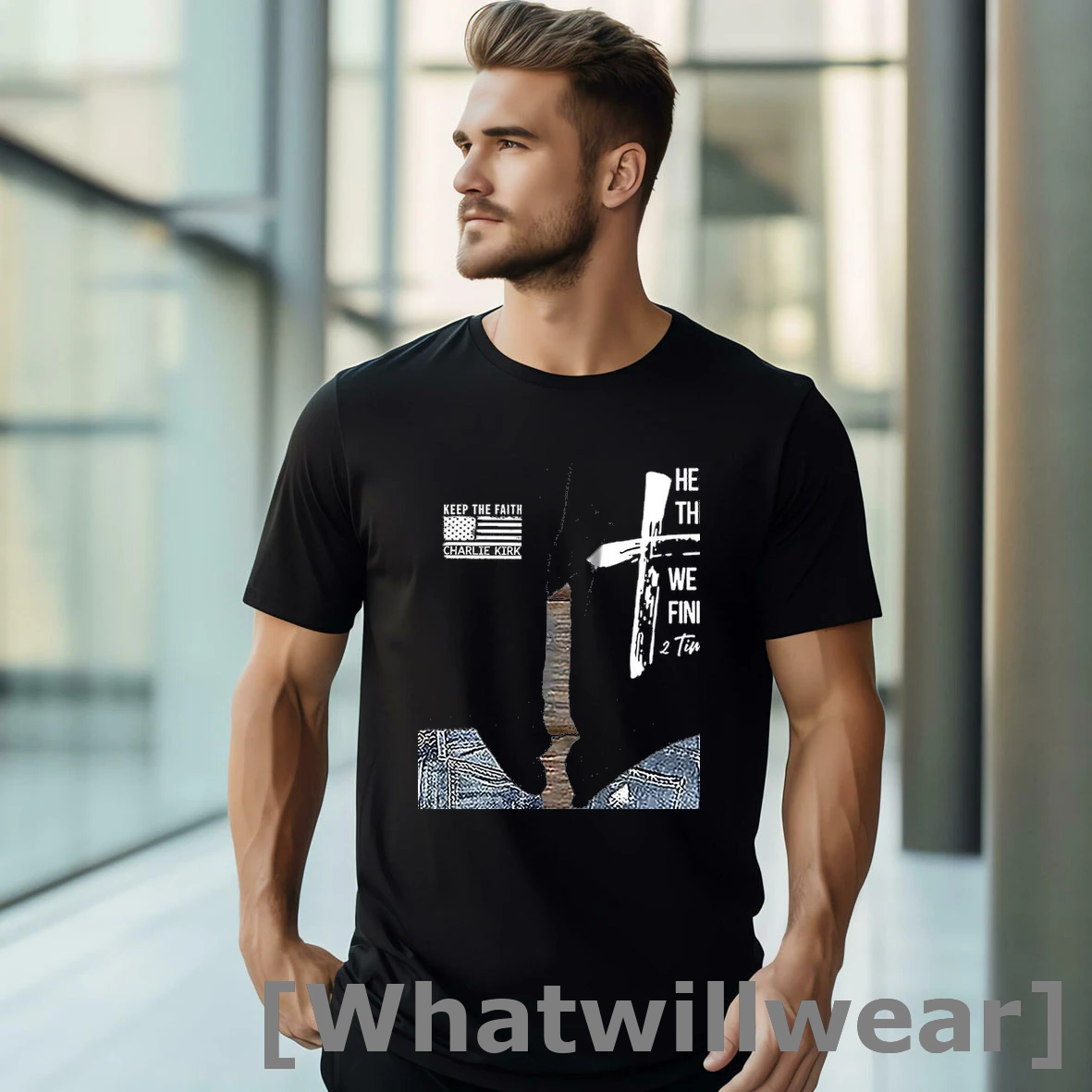 Official Keep The Faith He Fought The Good Fight We Will Finish The Race 2 Timothy 4 Tshirts Sweater