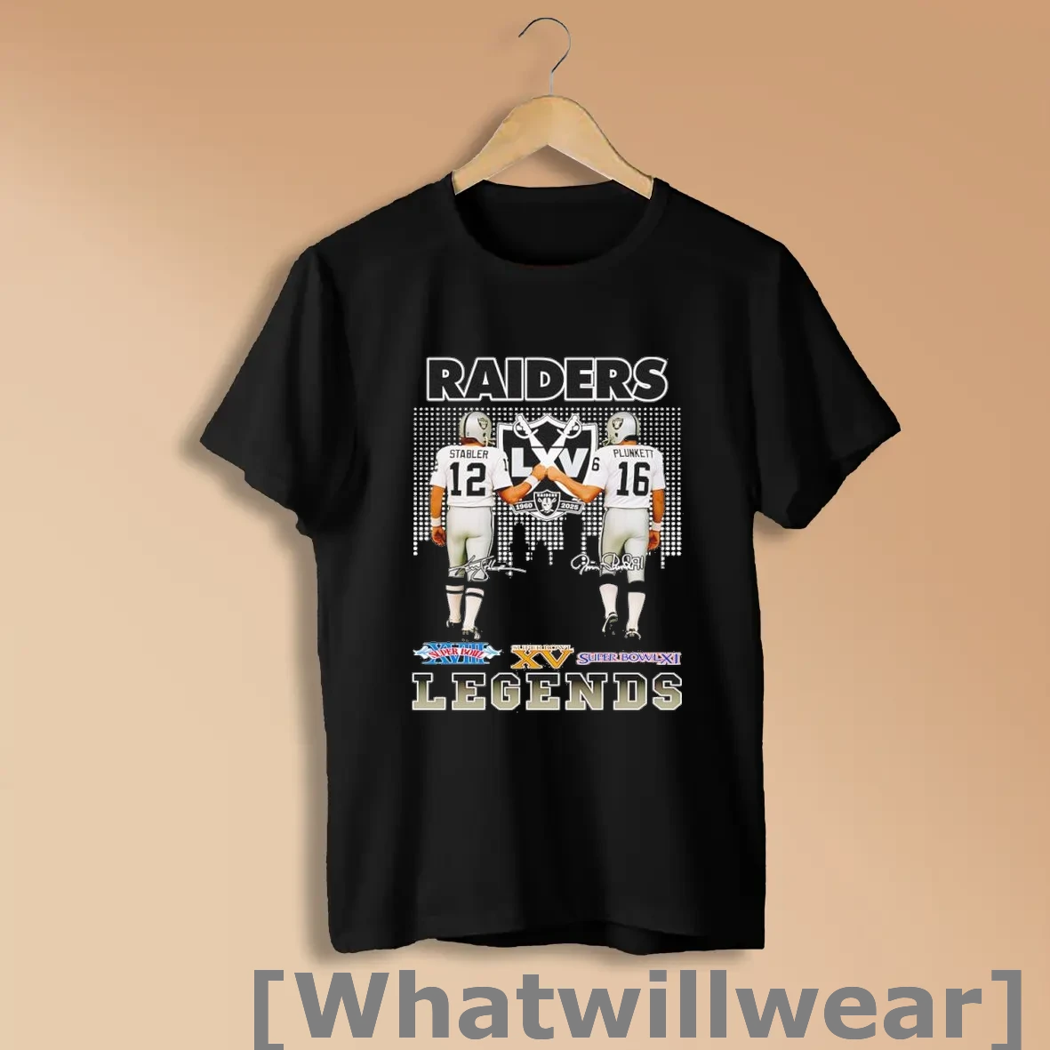 Official Ken Stabler And Jim Plunkett Oakland Raiders Legends Signature Shirts