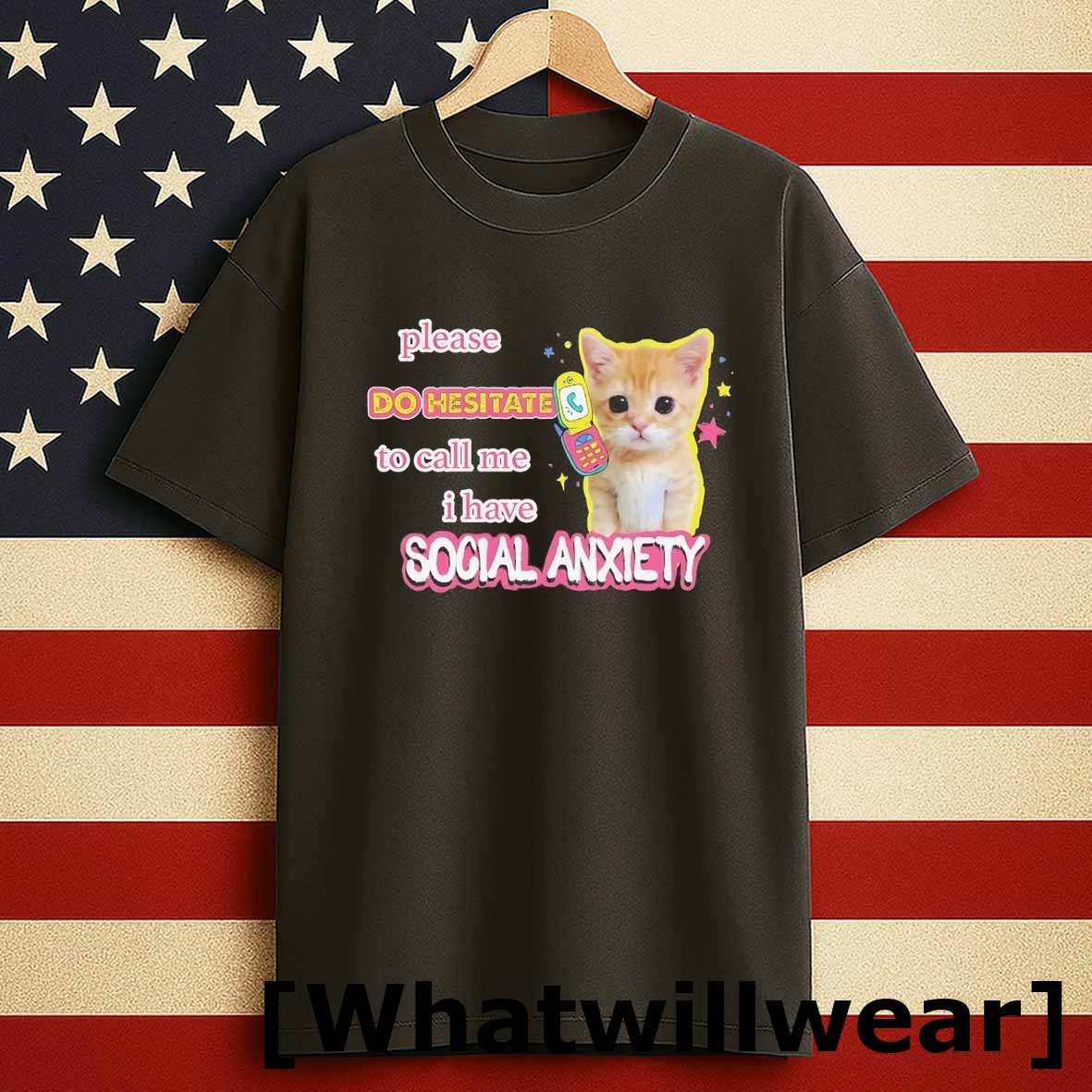 Official Kitten Please Do Hesitate To Call Me I Have Social Anxiety Tshirts Sweater