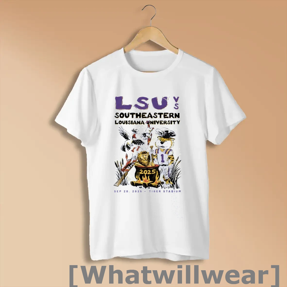 Official Lsu Tiger Vs Southeastern Louisiana Lions Game Day 2025 Shirts