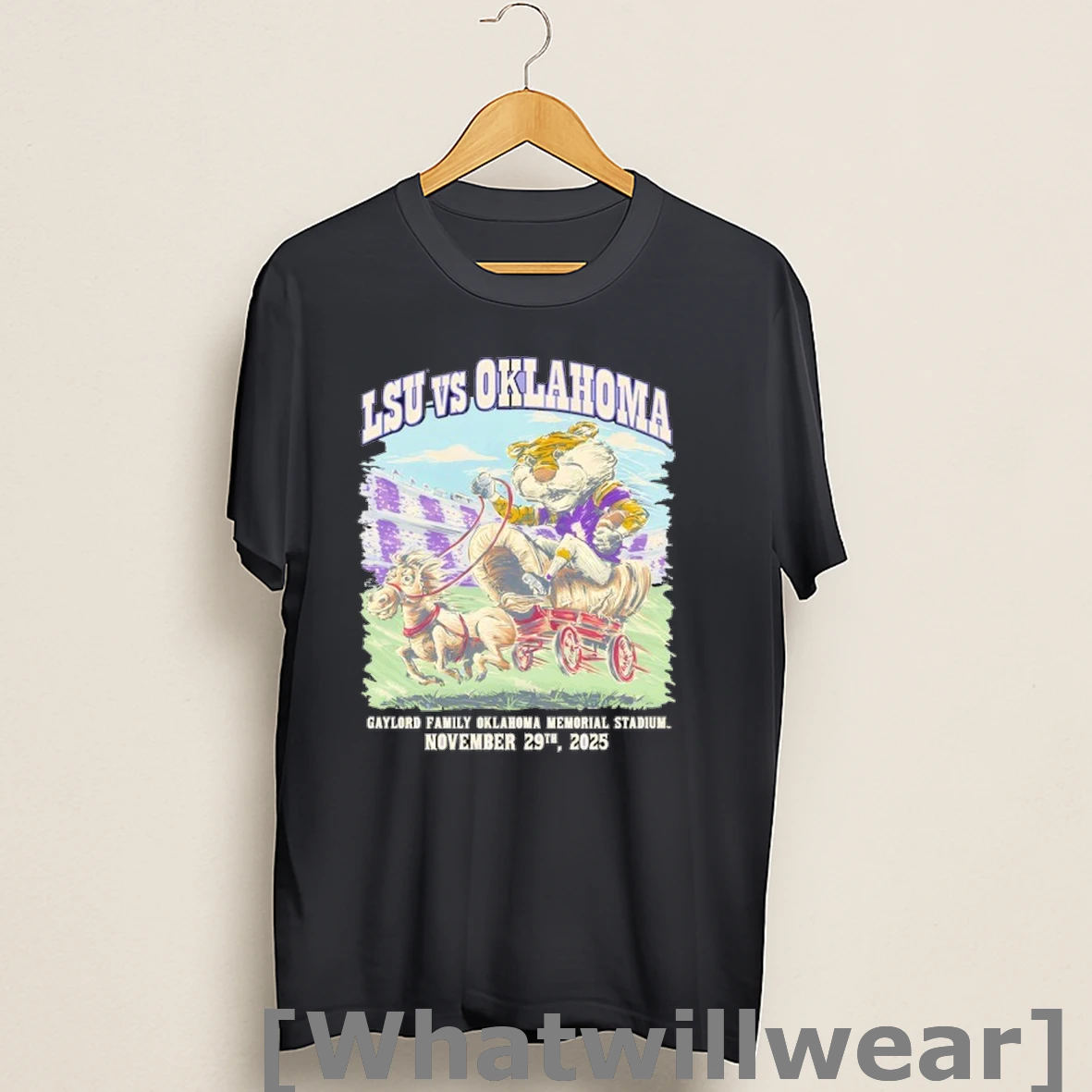 Official Lsu Tigers Vs Oklahoma Gaylord Family Oklahoma Memorial Stadium 2025 Shirts