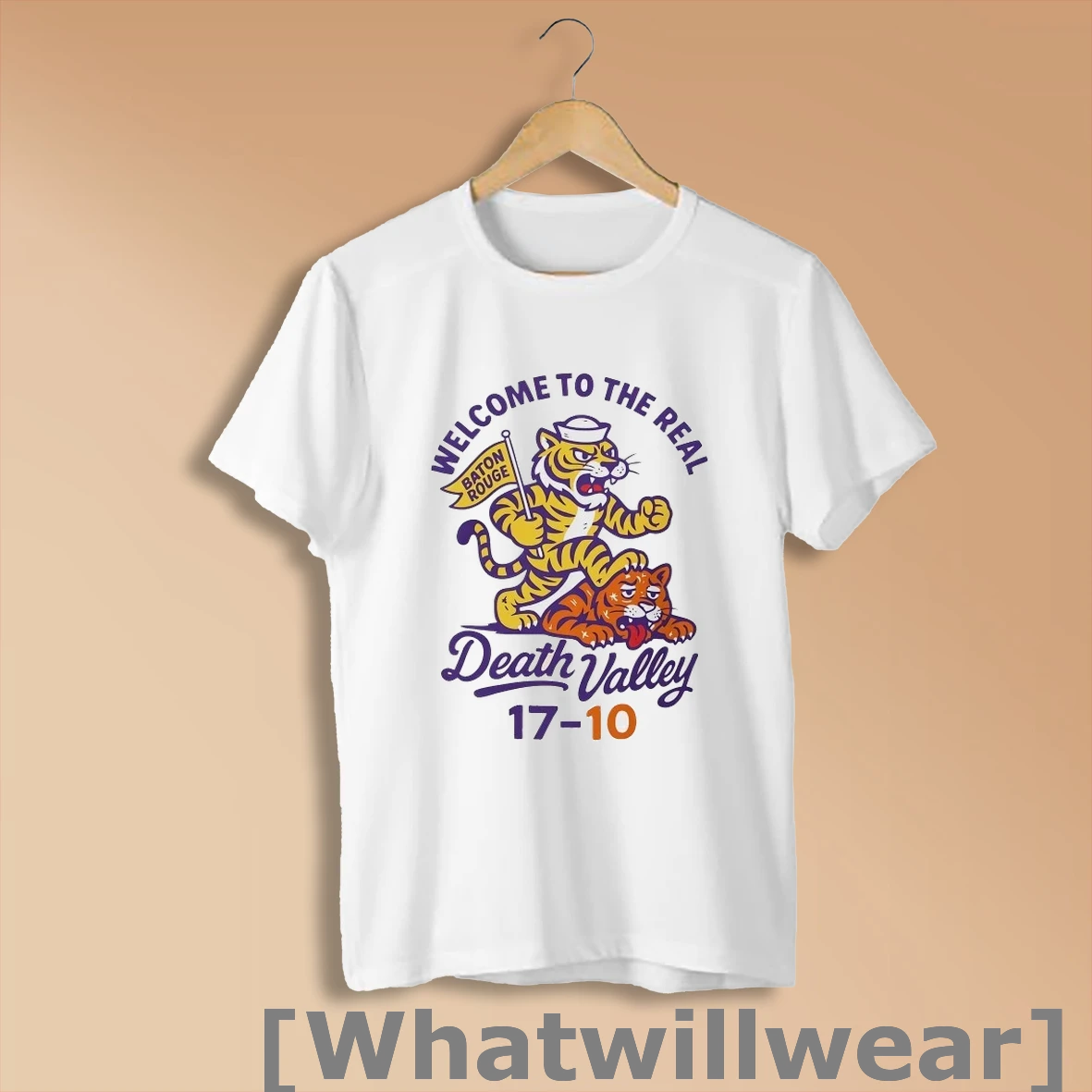 Official Lsu Tigers Defeated Clemson Tigers Welcome To The Real Death Valley 17 10 Shirt Sweatshirt