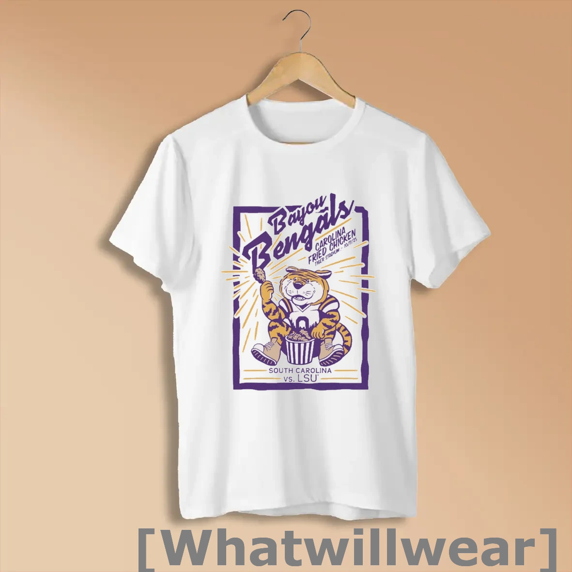Official Lsu Tigers Vs South Carolina Gamecocks Game Day 2025 Bayou Bengals Carolina Fried Chicken Tiger Stadium 10 11 25 Shirts