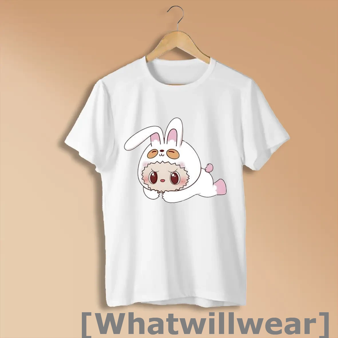 Official Labubu White Rabbit Pink Ears Shirts