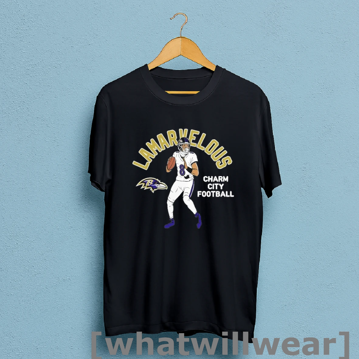 Official Lamar Jackson Lamarvelous Baltimore Ravens Charm City Football Player T Shirts Shirt Shirt Sweatshirt