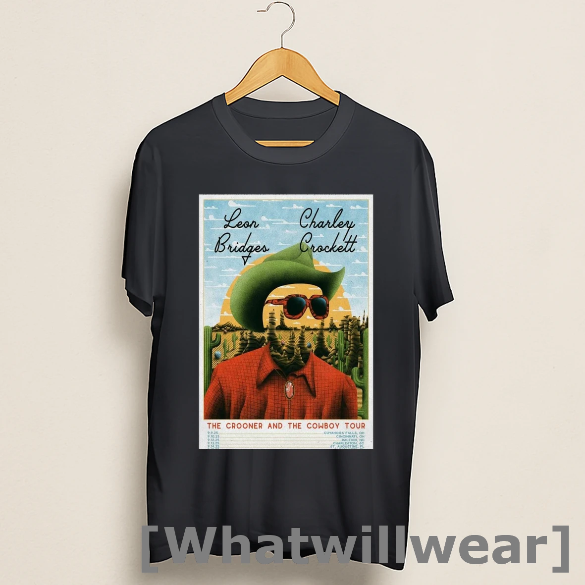 Official Leon Bridges And Charley Crockett The Crooner And The Cowboy Tour September 2025 Shirts