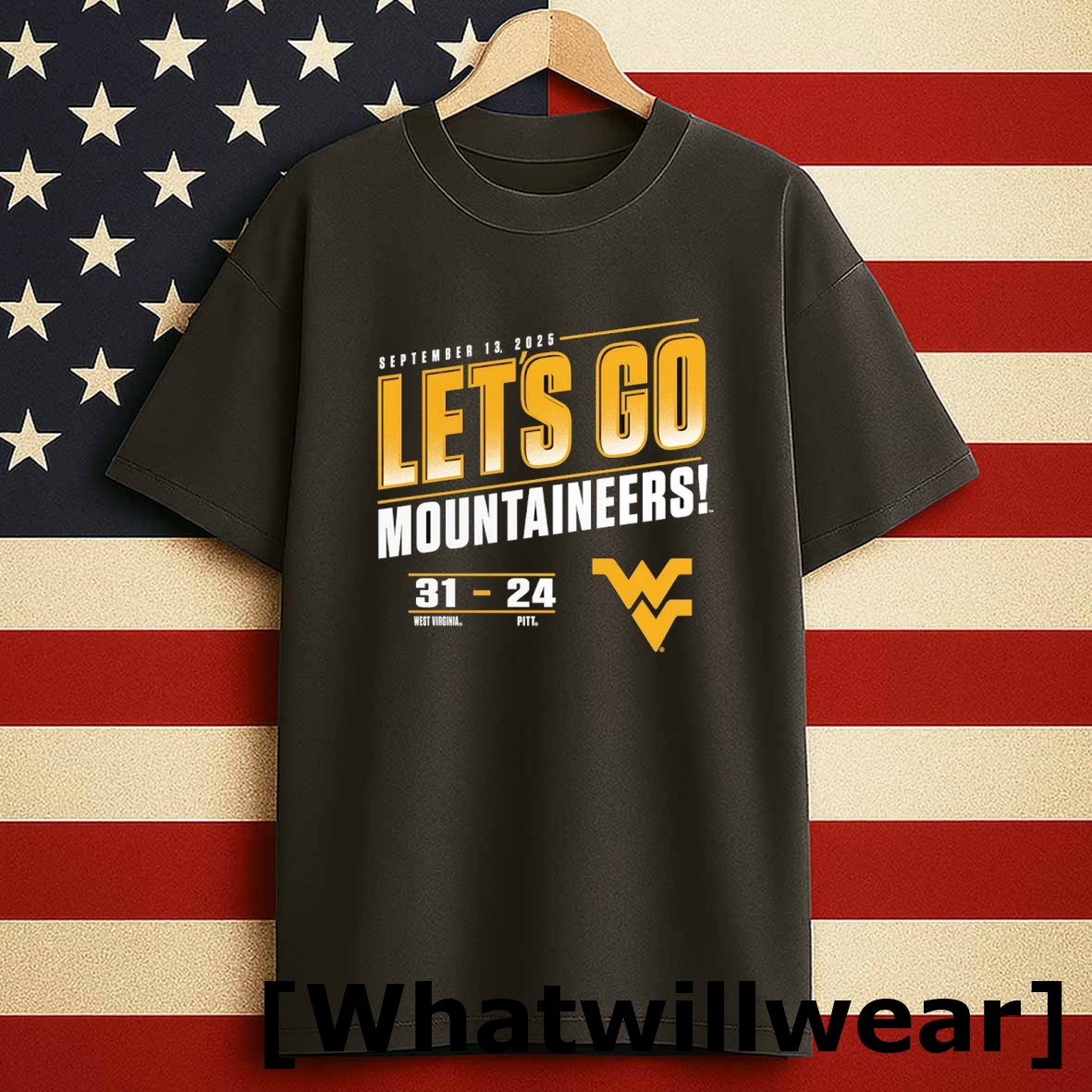 Official Lets Go Virginia Mountaineers Vs Pitt Panthers 2025 Score 31 24 Tshirts Sweater
