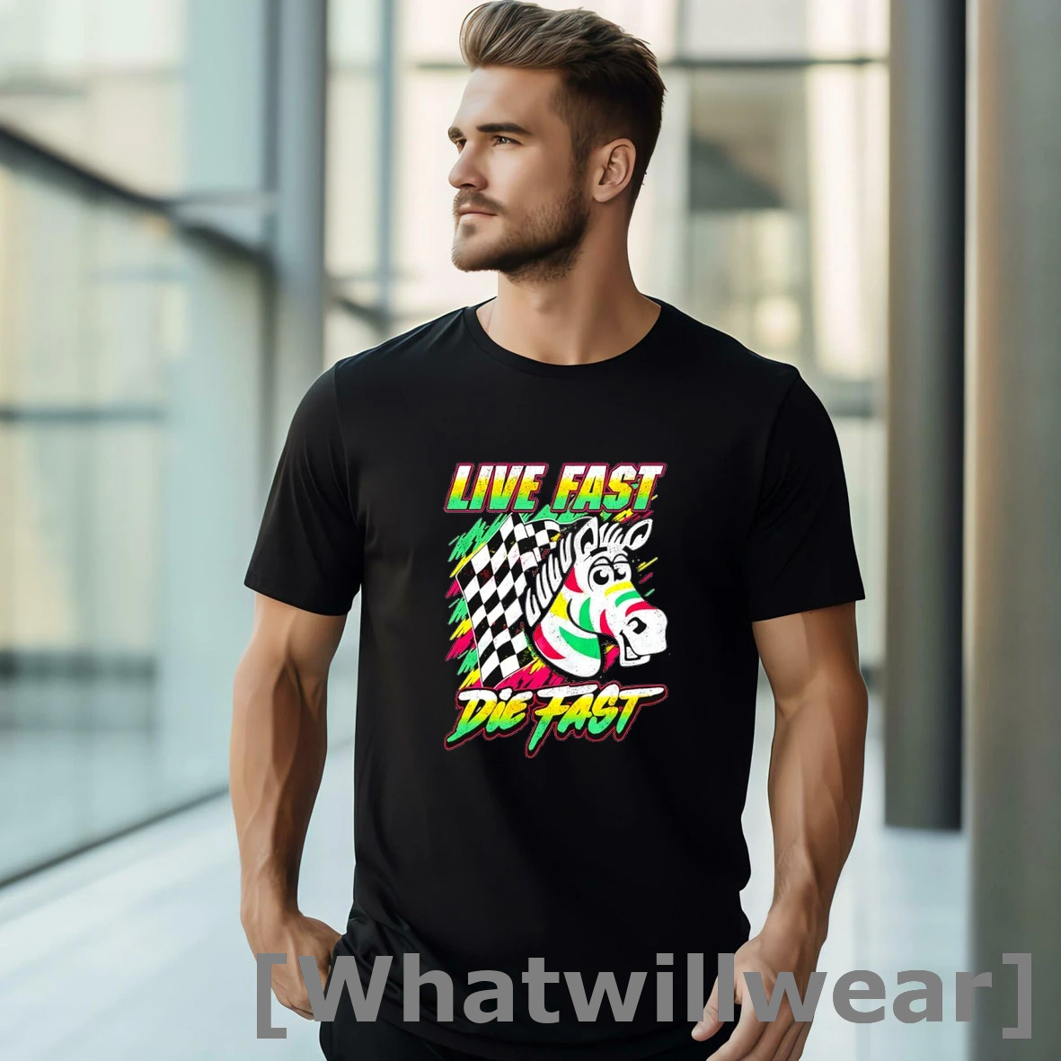 Official Live Fast Die Fast Zebra Checkered Shirts
