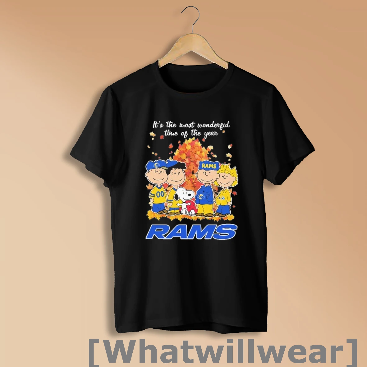 Official Los Angeles Rams And Peanuts Character Its The Most Wonderful Time Of The Year Shirt Sweatshirt