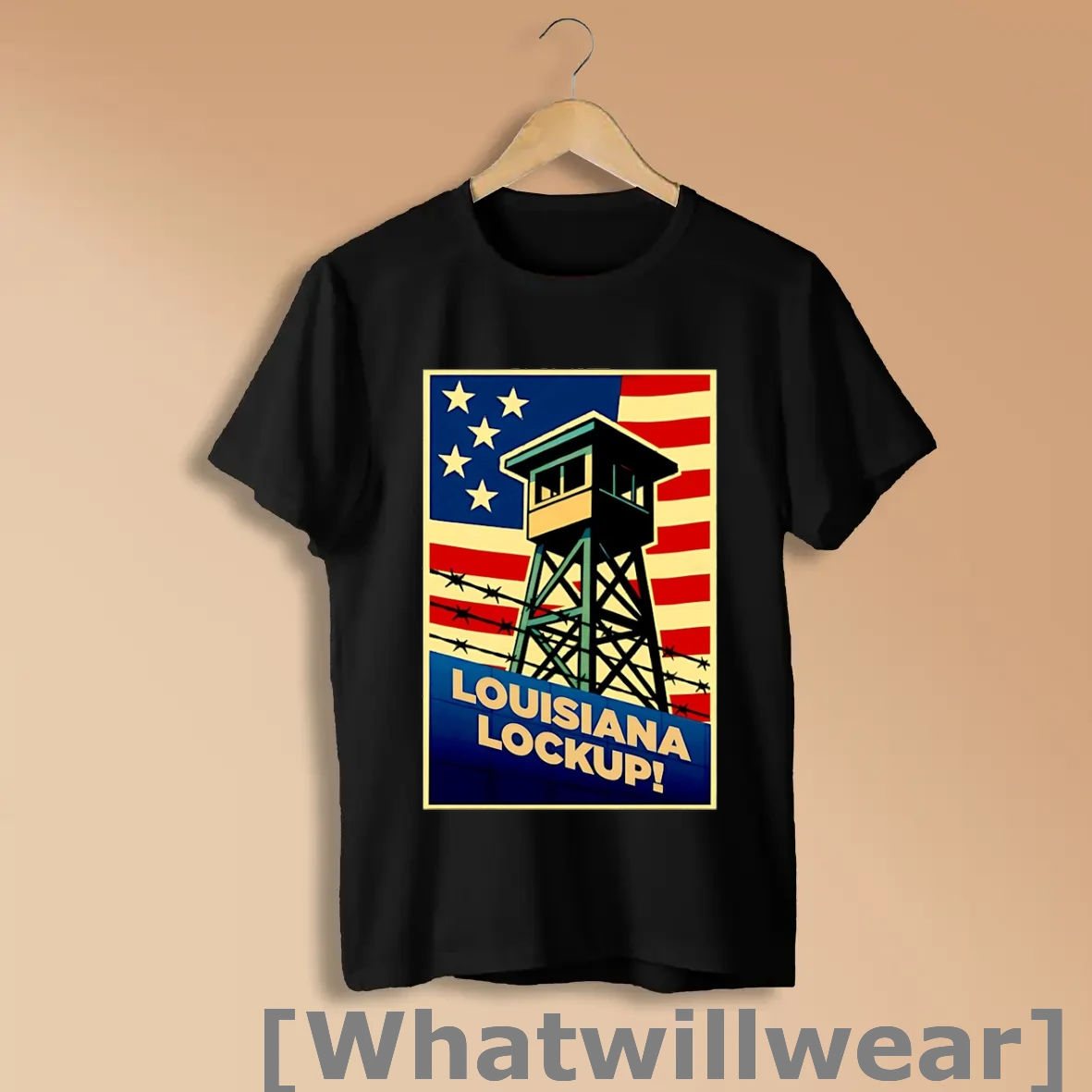 Official Louisiana Lockup Black Shirts