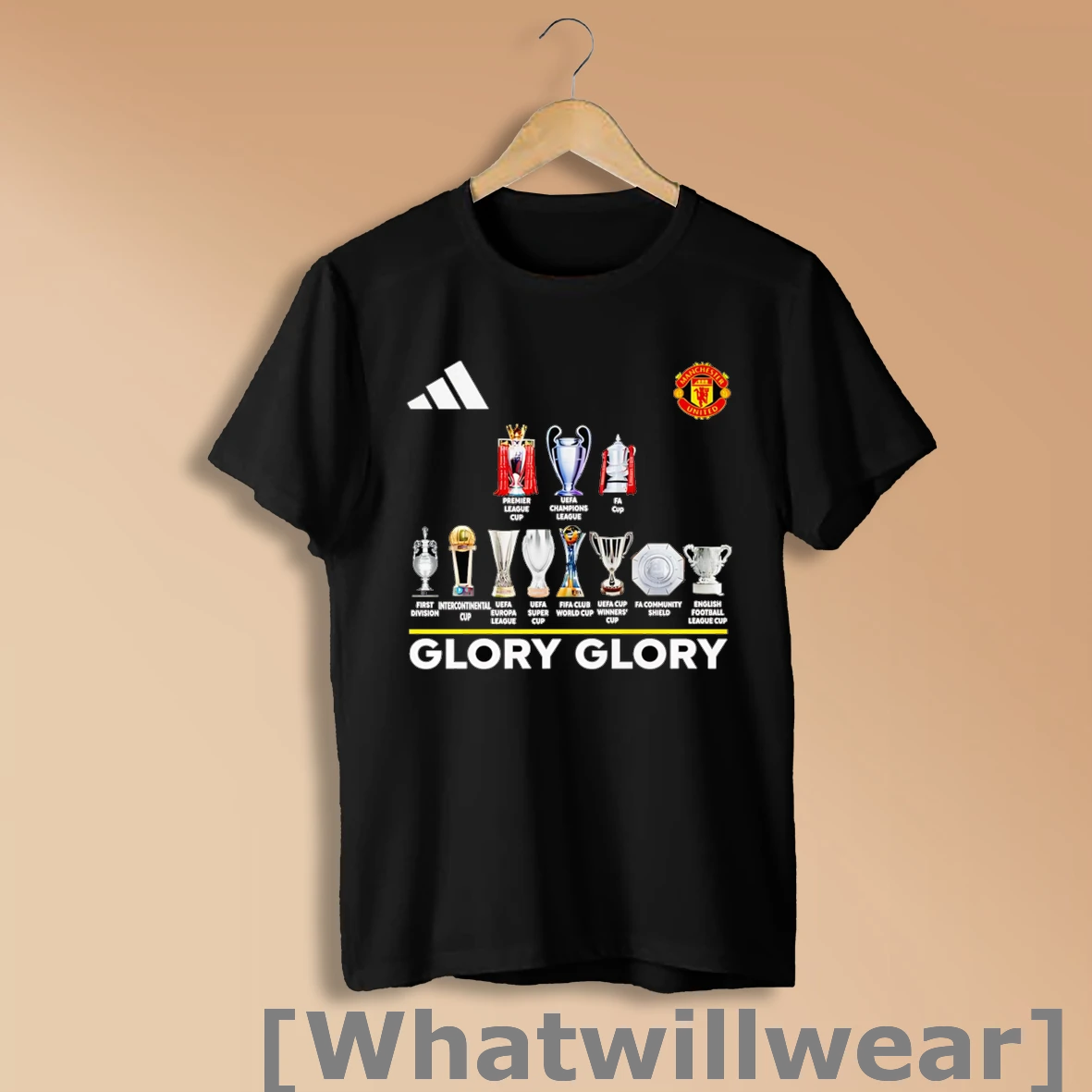 Official Manchester United Glory Glory Trophies Shirt Sweatshirt