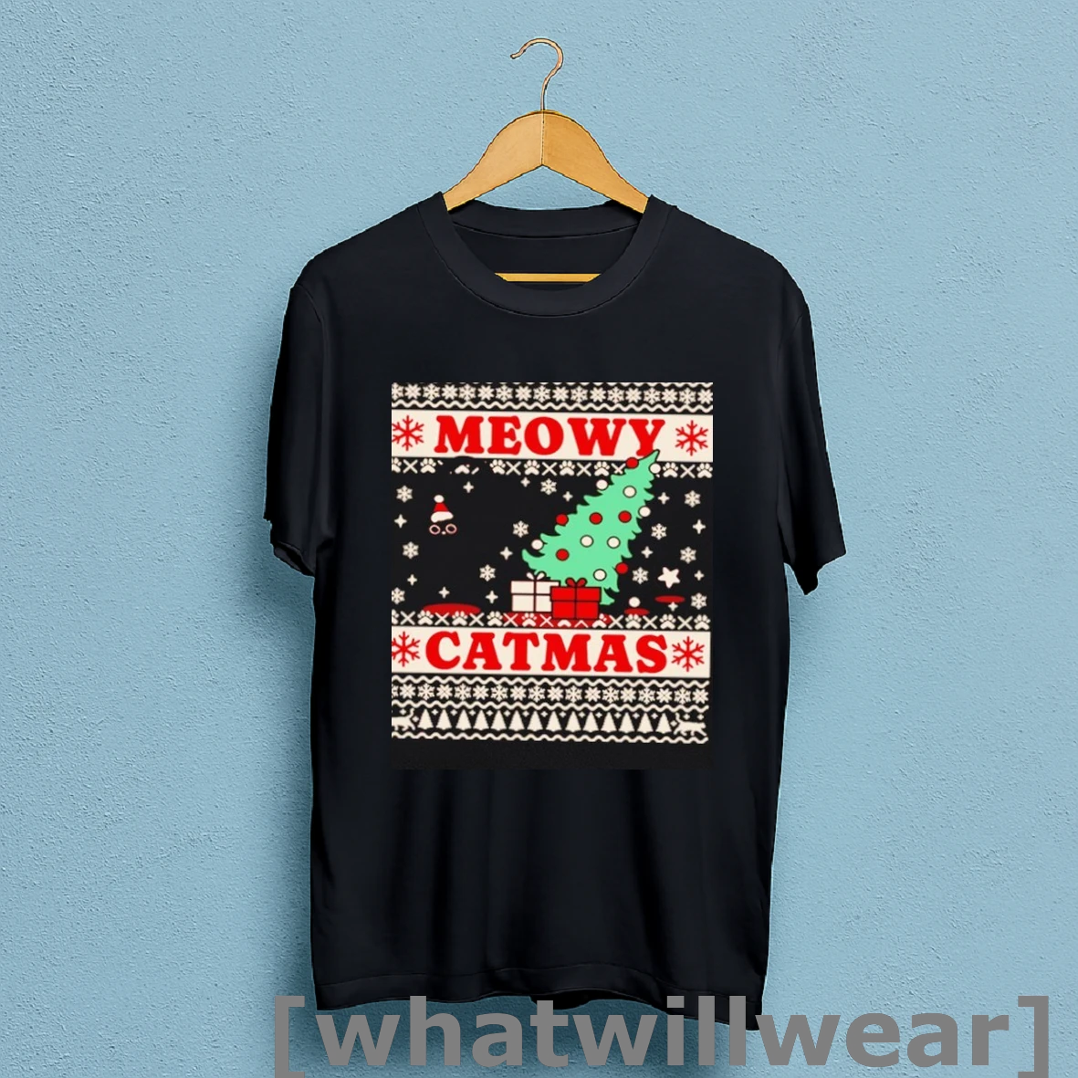 Official Meowy Catmas Christmas Ugly Sweat Shirt Sweatshirt