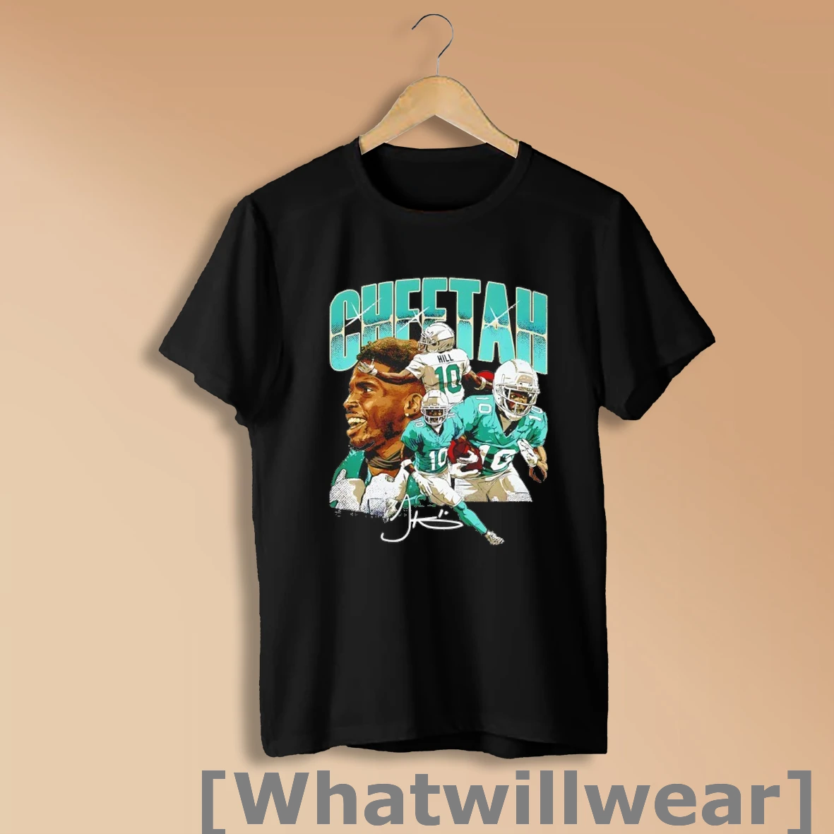 Official Miami Dolphins Tyreek Hill Player Collage Signature Vintage Shirt Sweatshirt