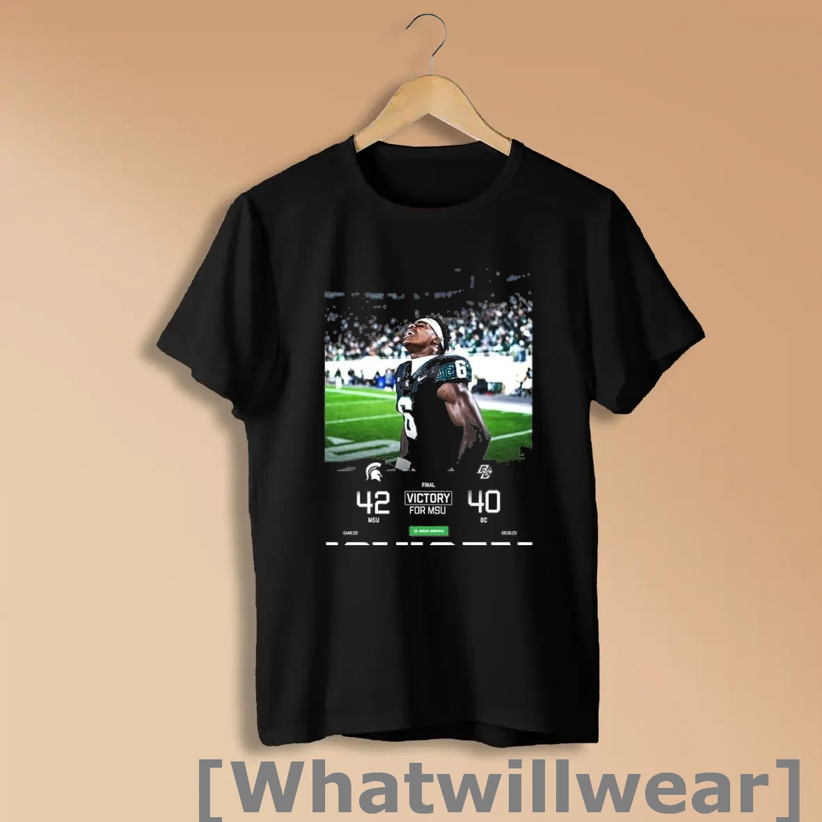 Official Michigan State Spartans Win 42 40 Boston College Shirts