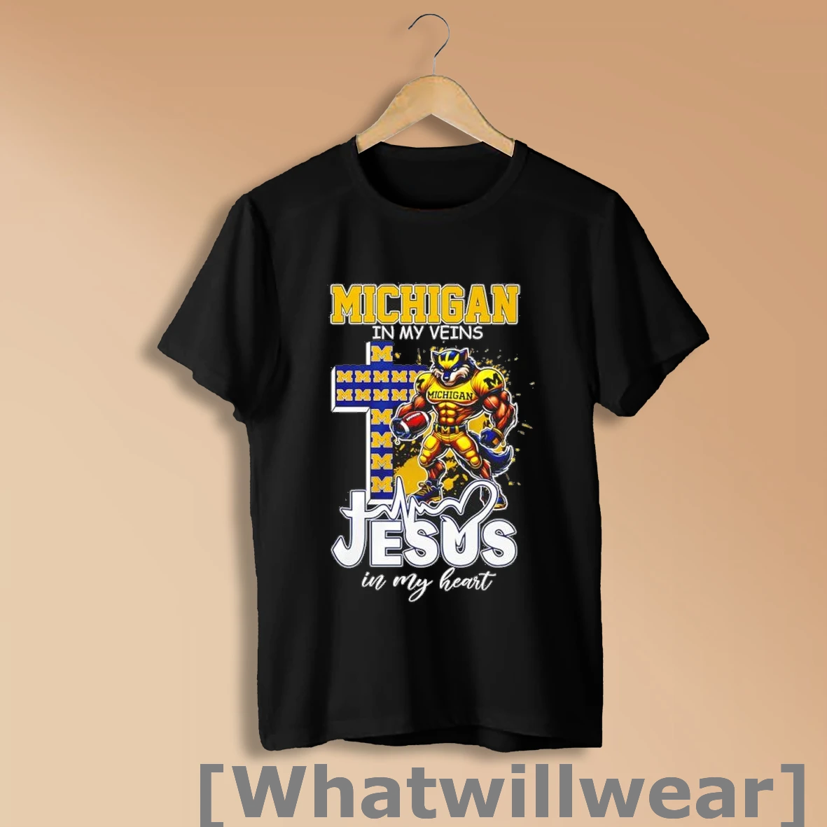 Official Michigan In My Veins Jesus In My Heart Mascot Shirt Sweatshirt