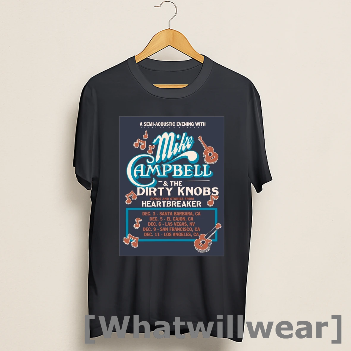 Official Mike Campbell The Dirty Knobs Heartbreaker December 3 11 2025 Shirts