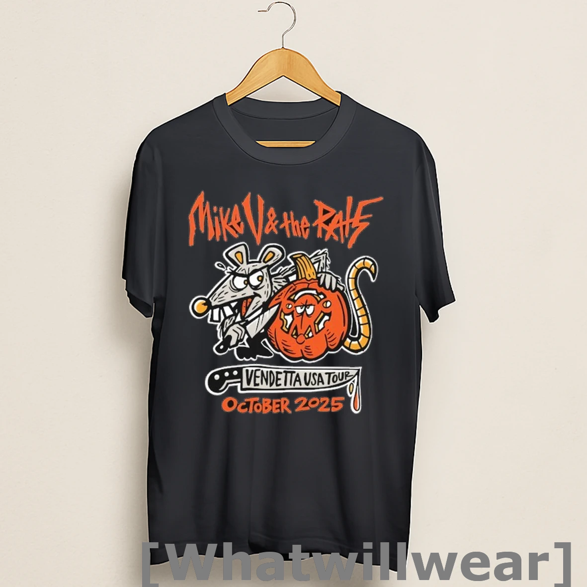 Official Mike V And The Rats Vendetta Usa Tour October 2025 Pumkin Knife Shirts