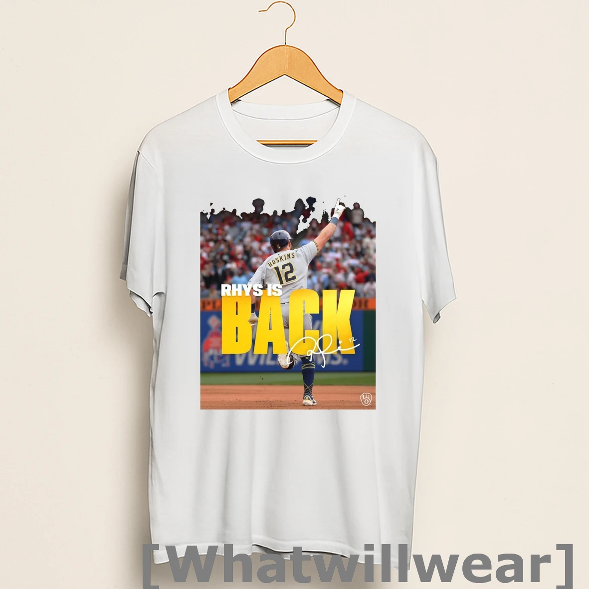 Official Milwaukee Brewers Baseball Rhys Hoskins Rhys Is Back Signature Shirts