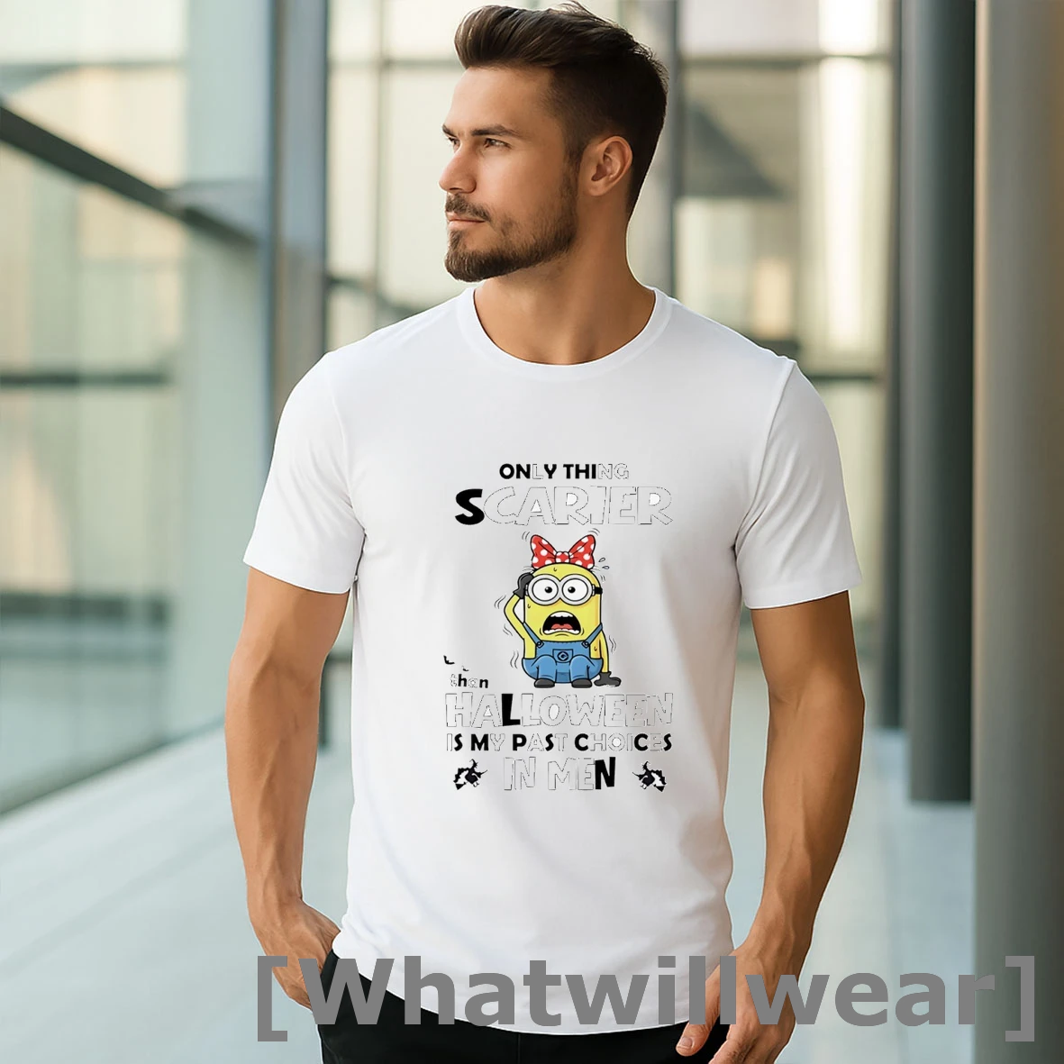 Official Minion Only Thing Scarier Than Halloween Is My Past Choices In Men Tshirts Sweater