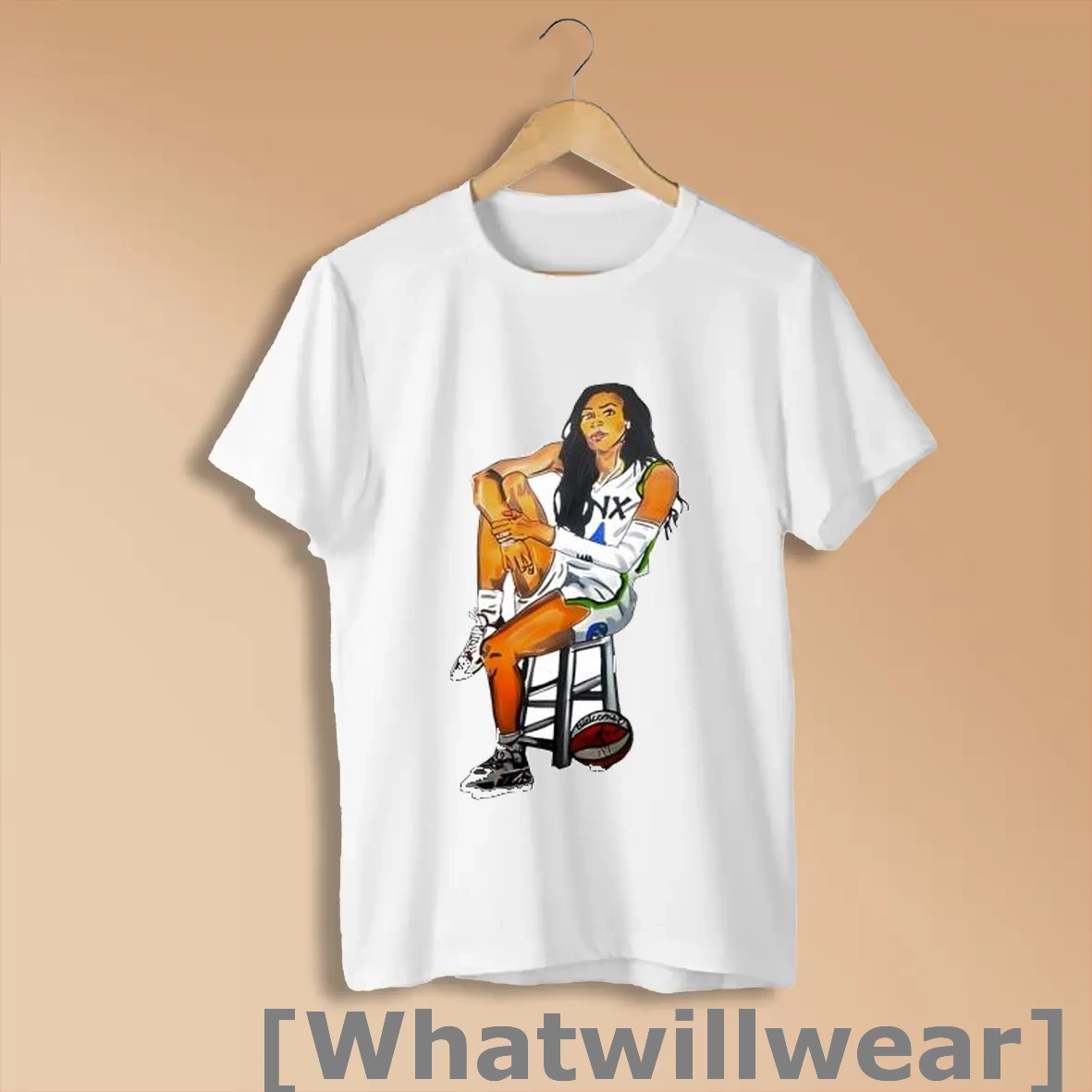 Official Minnesota Lynx Welcome Basketball Player On Stool Graphic Posters White Shirts