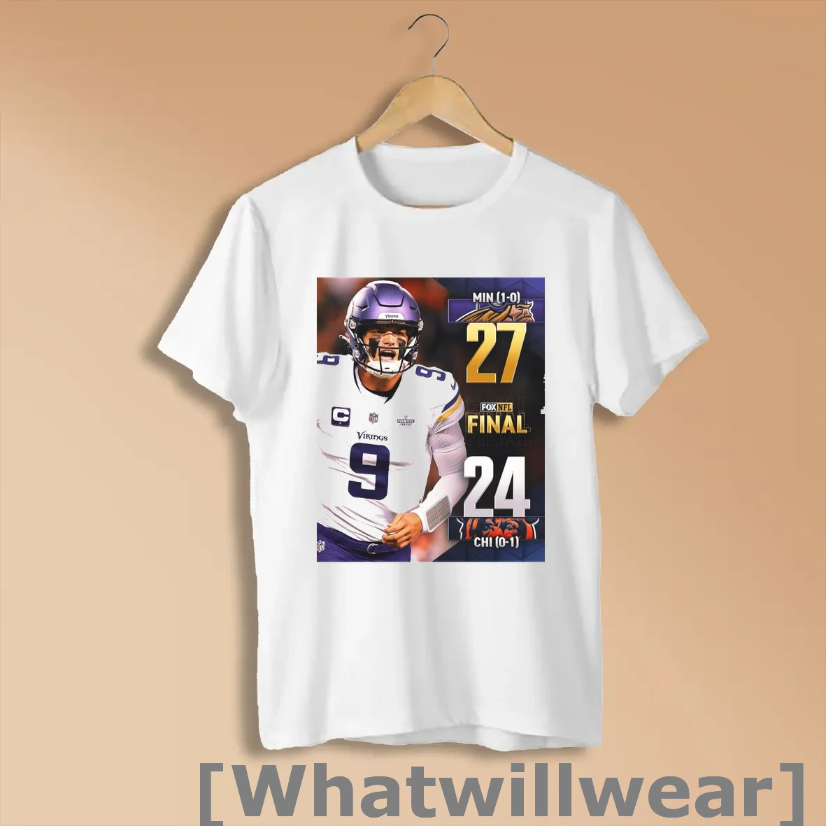 Official Minnesota Vikings 27 24 Chicago Bears Final Mccarthys First Win Shirts