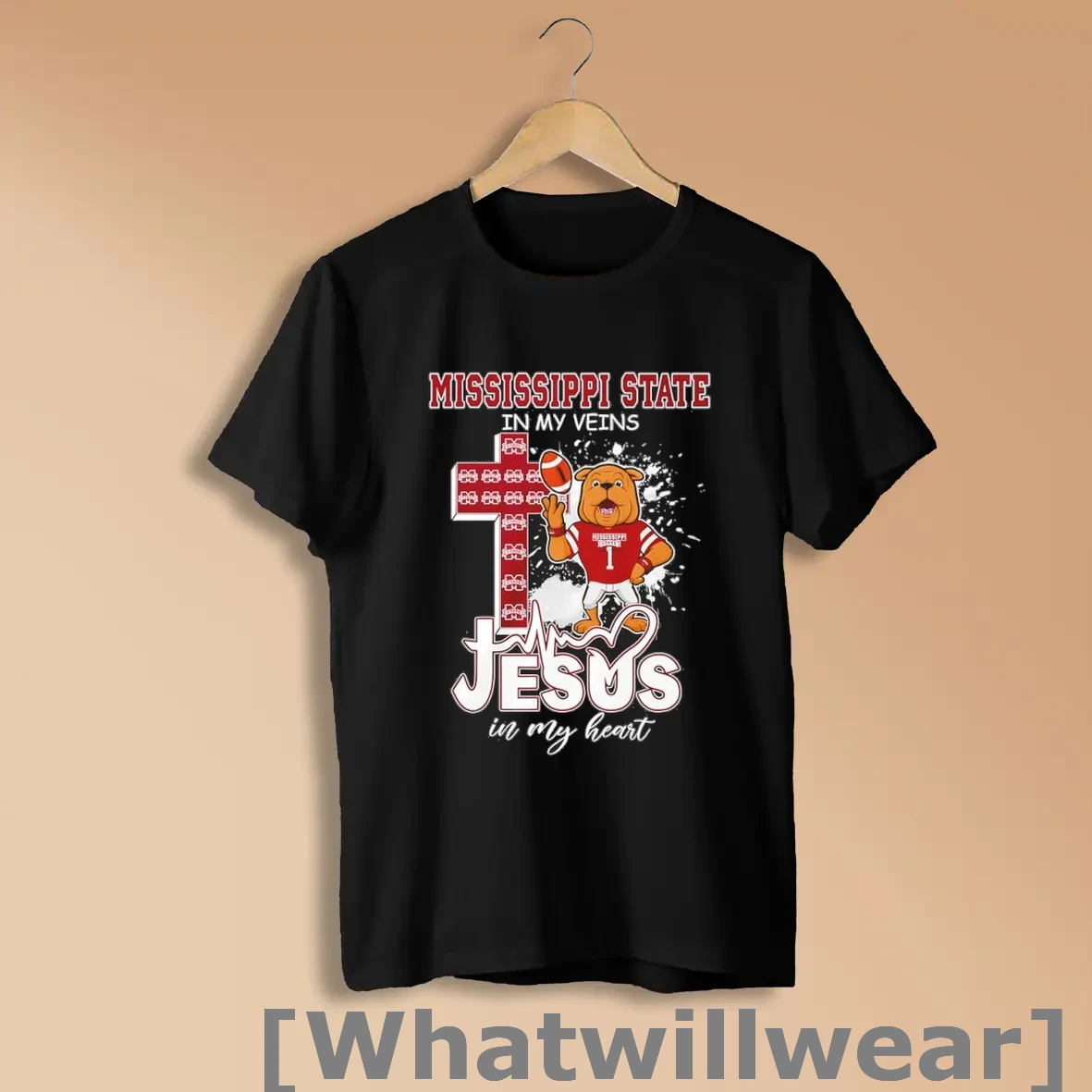 Official Mississippi State In My Veins Jesus In My Heart Mascot Shirts