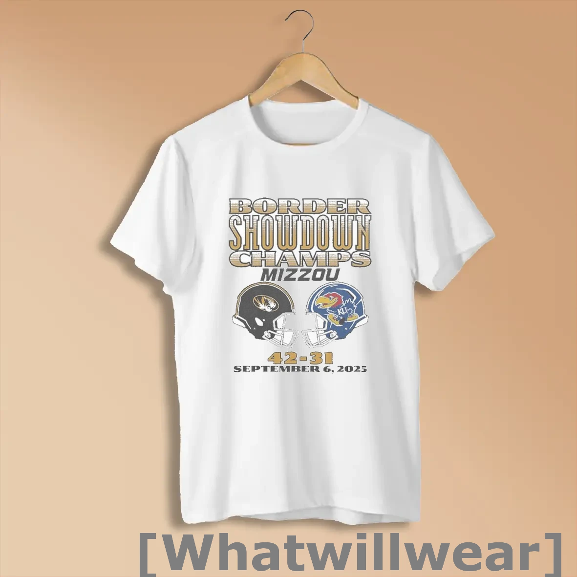 Official Missouri Football Border Showdown Champions 42 31 Ku Shirts
