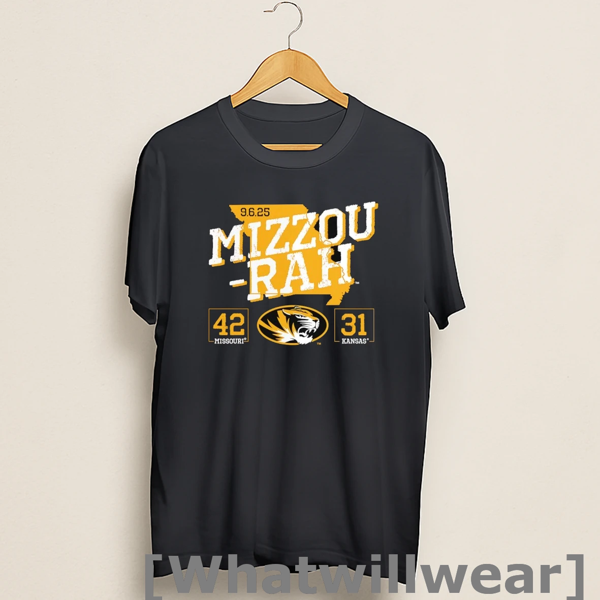 Official Mizzou Rah 42 31 Missouri Tigers Vs Kansas Jayhawks 2025 Shirts