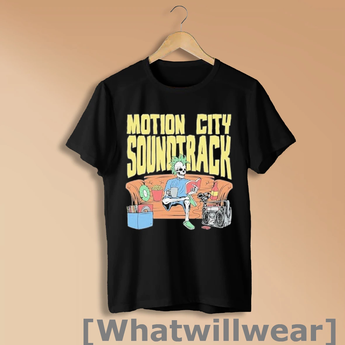 Official Motion City Soundtrack Living Skeleton Sofa Shirt Sweatshirt