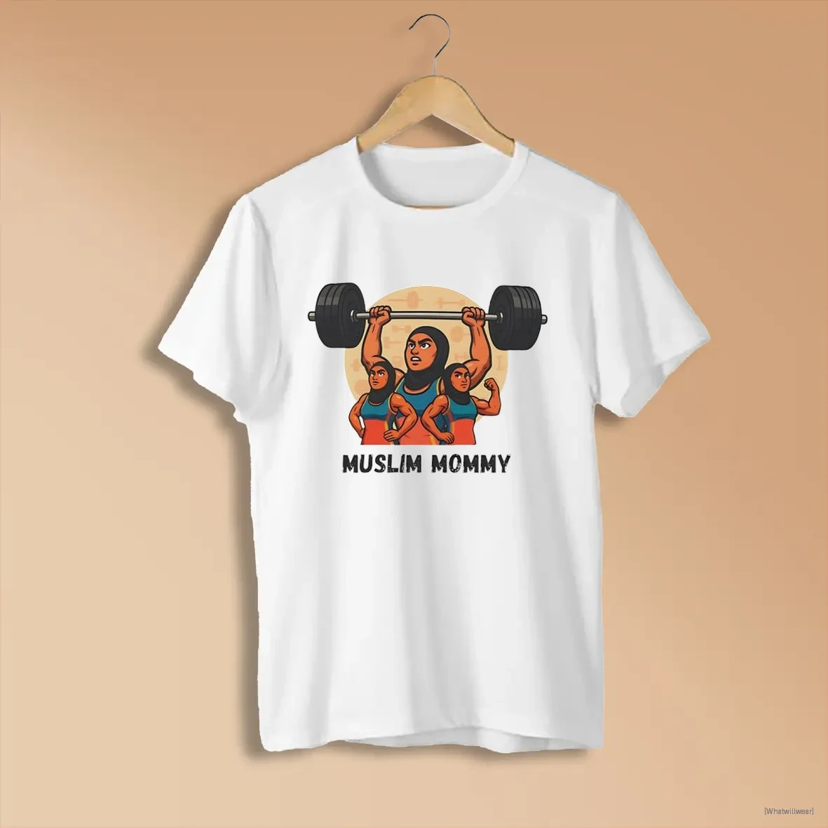 Official Muslim Mommy Lift Weights Funny Graphic T White Shirts
