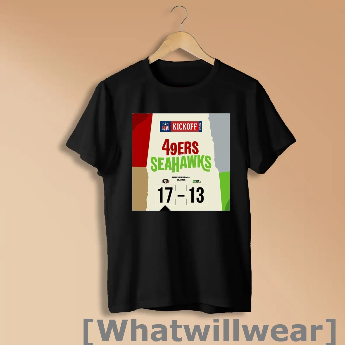Official Nfl Kickoff 2025 49ers 17 13 Seahawks Score Shirts