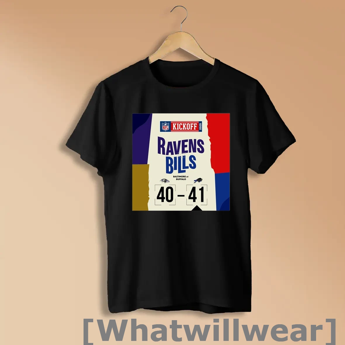 Official Nfl Kickoff 2025 Bills Wins 41 40 Ravens Score Shirts