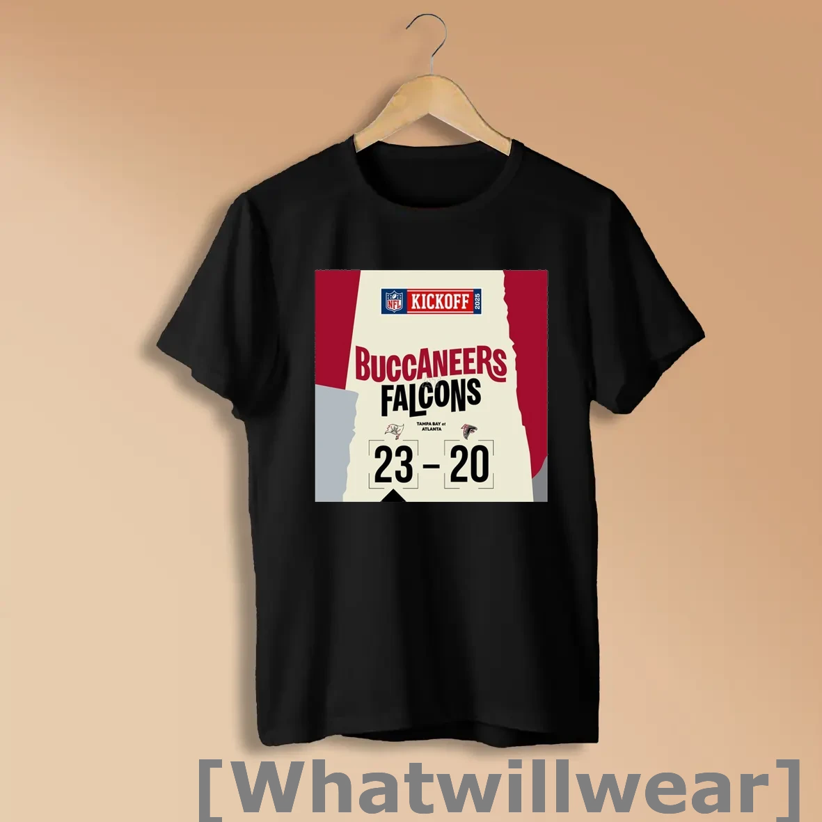 Official Nfl Kickoff 2025 Buccaneers Wins 23 20 Falcons Score Shirts