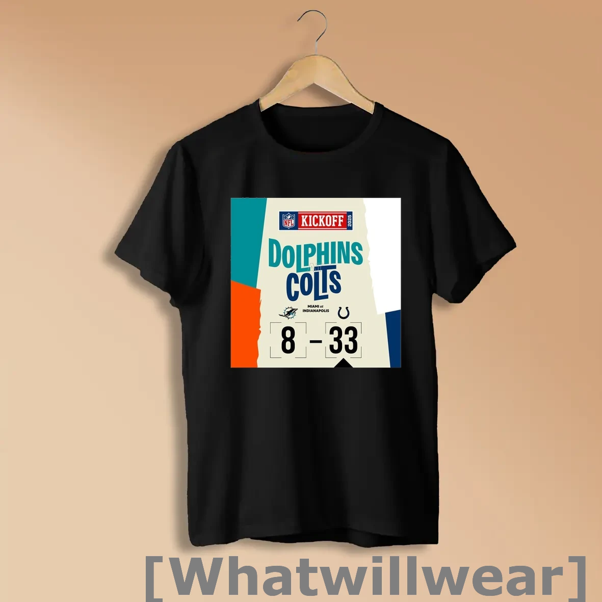 Official Nfl Kickoff 2025 Colts Wins 33 8 Dolphins Score Shirts
