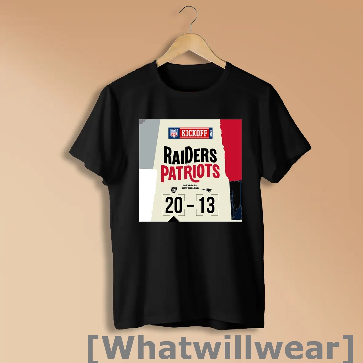 Official Nfl Kickoff 2025 Raiders Wins 20 13 Patriots Score Shirts