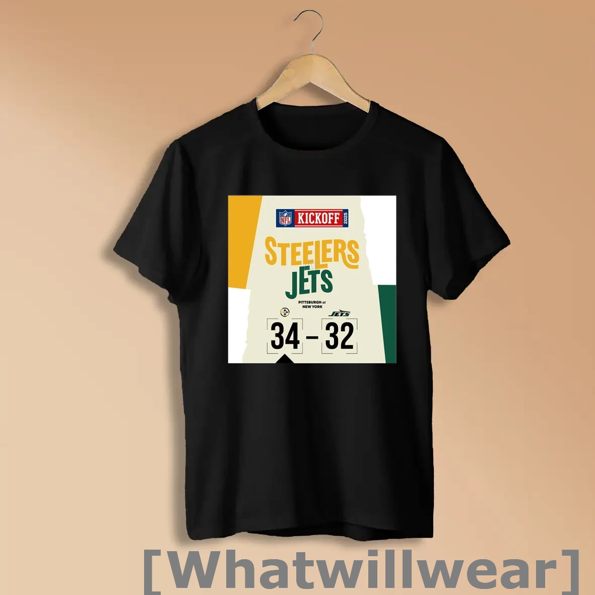 Official Nfl Kickoff 2025 Steelers Wins 34 32 Jets Score Shirts