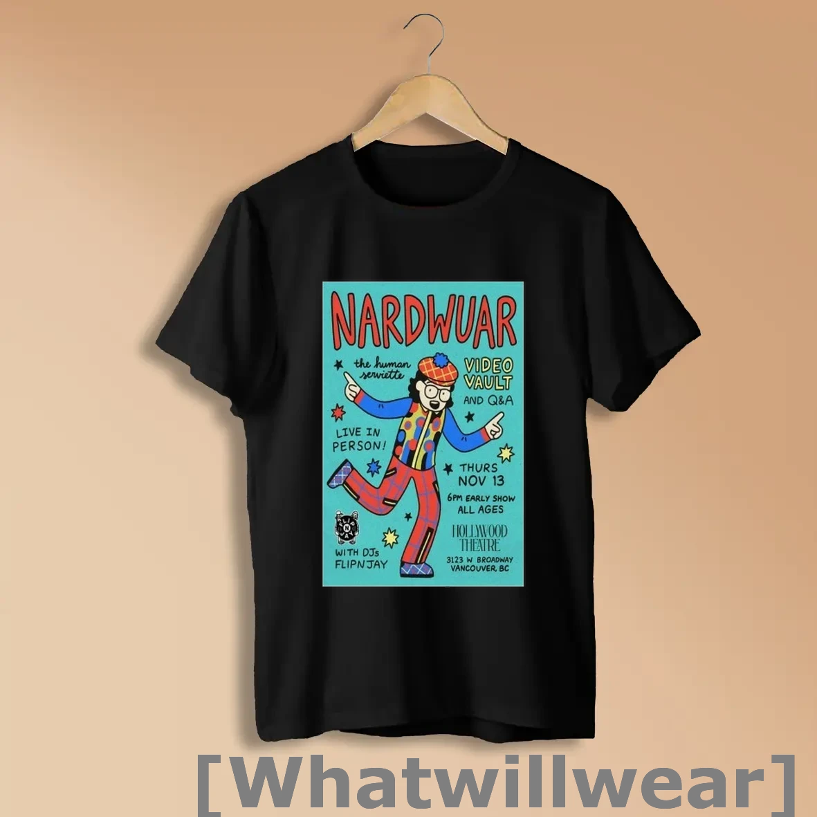 Official Nardwuar Hollywood Theatre In Vancouver Bc November 13 2025 Shirts