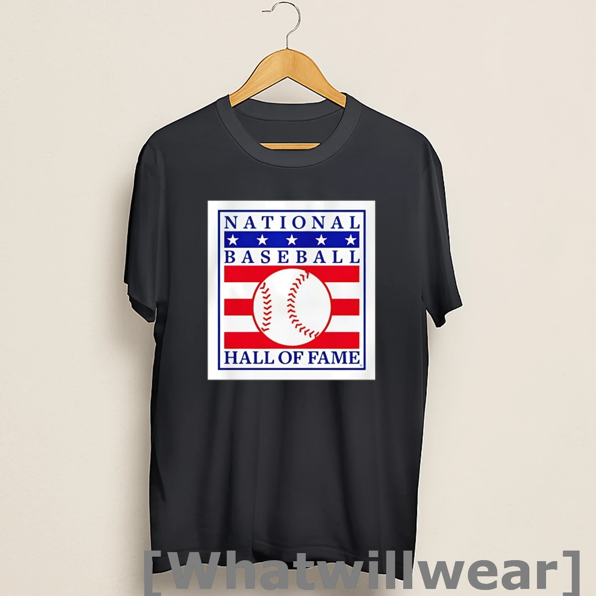Official National Baseball Hall Of Fame Primary Logo Natural Shirts