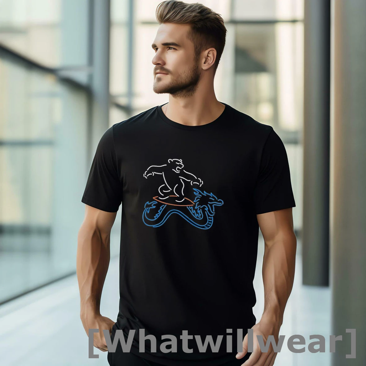 Official Neon Surfing Polar Beart On Dragons Back New York Mets Tshirts Sweater