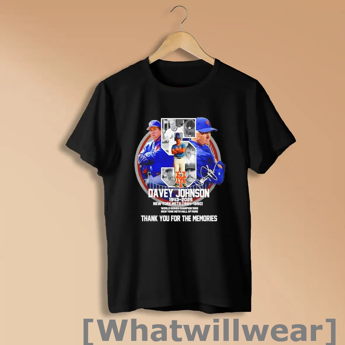 Official New Yorks Mets Davey Johnson 1943 2025 Thank You For The Memories Signature Shirts