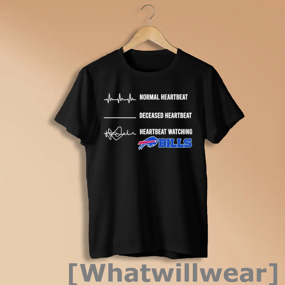 Official Normal Heartbeat Deceased Heartbeat Heartbeat Watching Buffalo Bills Shirts