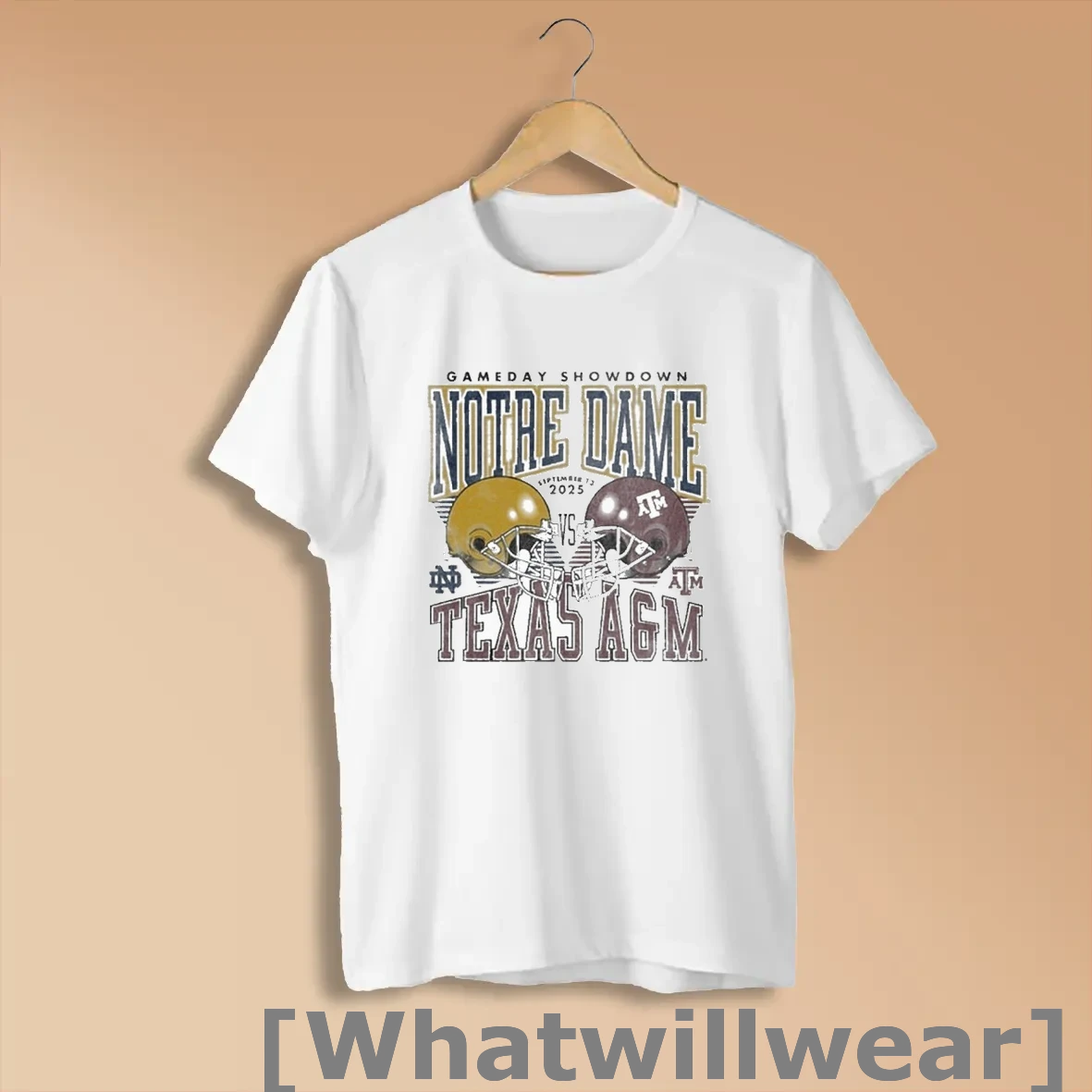 Official Notre Dame Fighting Irish Vs Texas Am Aggies 2025 Gameday Showdown Football Shirts
