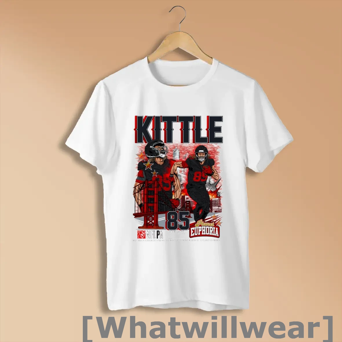 Official Official George Kittle V2 San Francisco 49ers Nfl Football Planet Euphoria Art T Shirts
