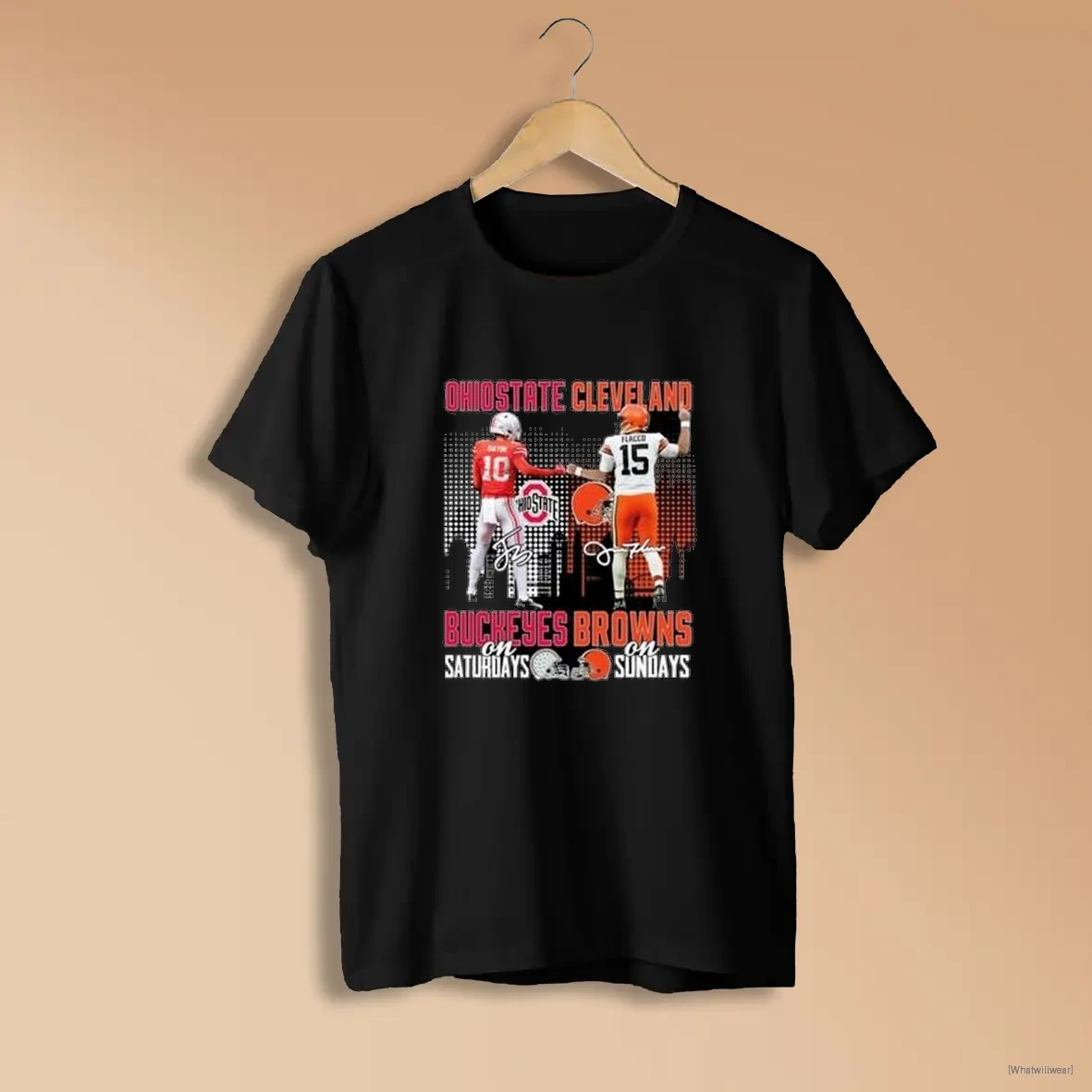 Official Official Sayin Ohio State Buckeyes On Saturdays And Flacco Cleveland Browns On Sundays Signatures Shirts