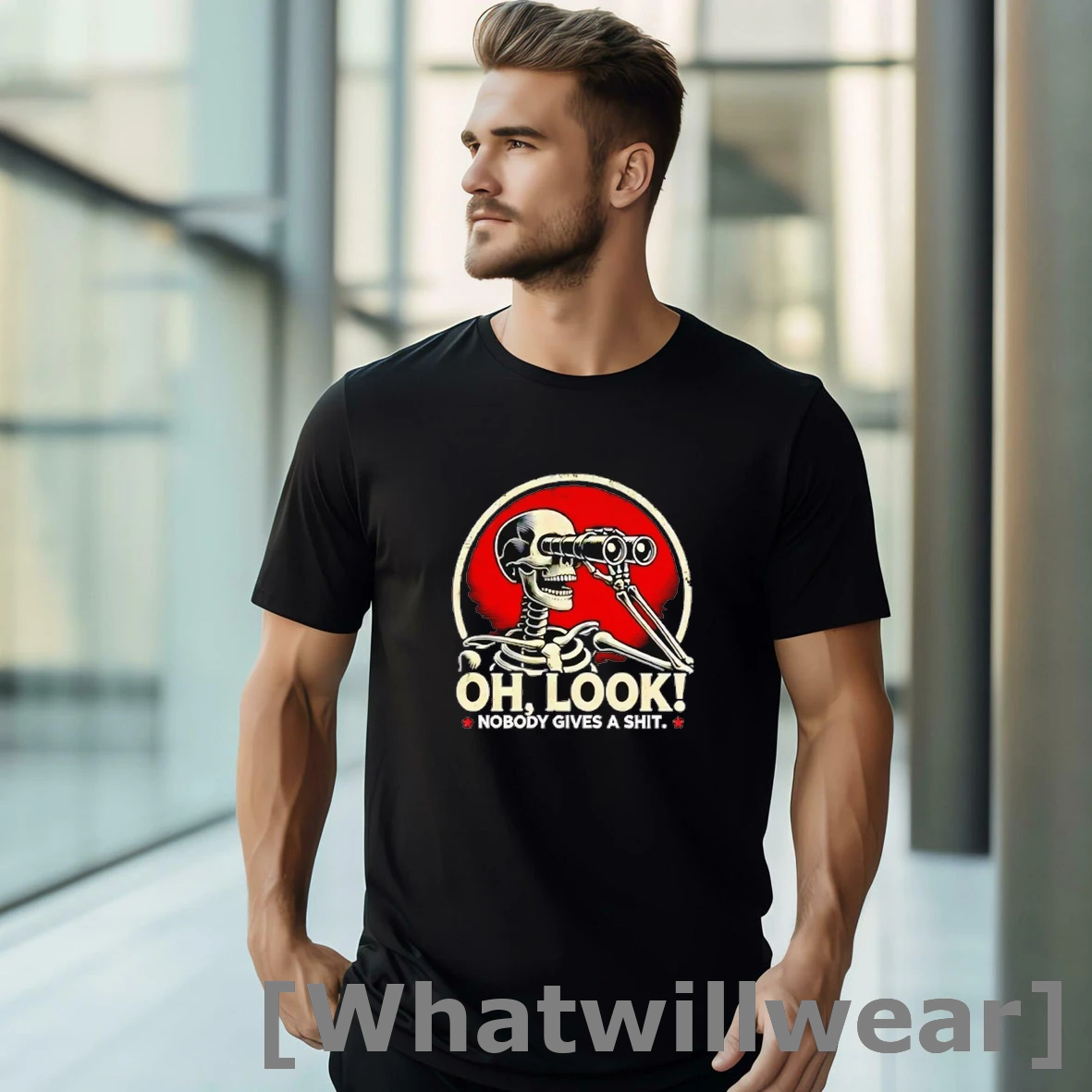 Official Oh Look Nobody Gives A Shit Skeleton Shirts