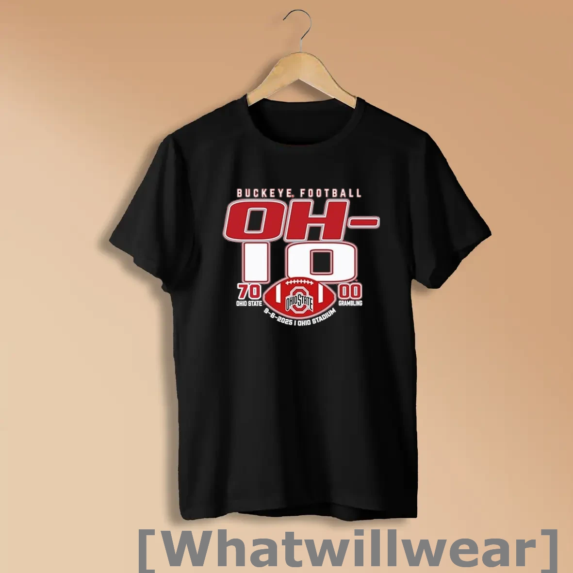 Official Ohio State Buckeyes Oh Io Beat Grambling State Tigers 70 0 Score Shirts
