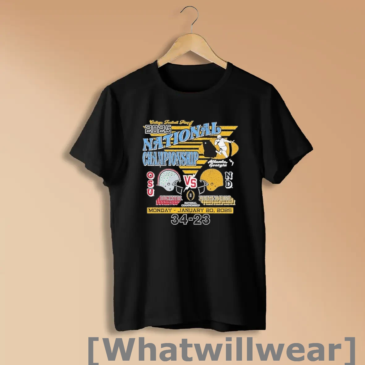 Official Ohio State Vs Notre Dame 2025 Cfp National Championship Game Matchup Shirts