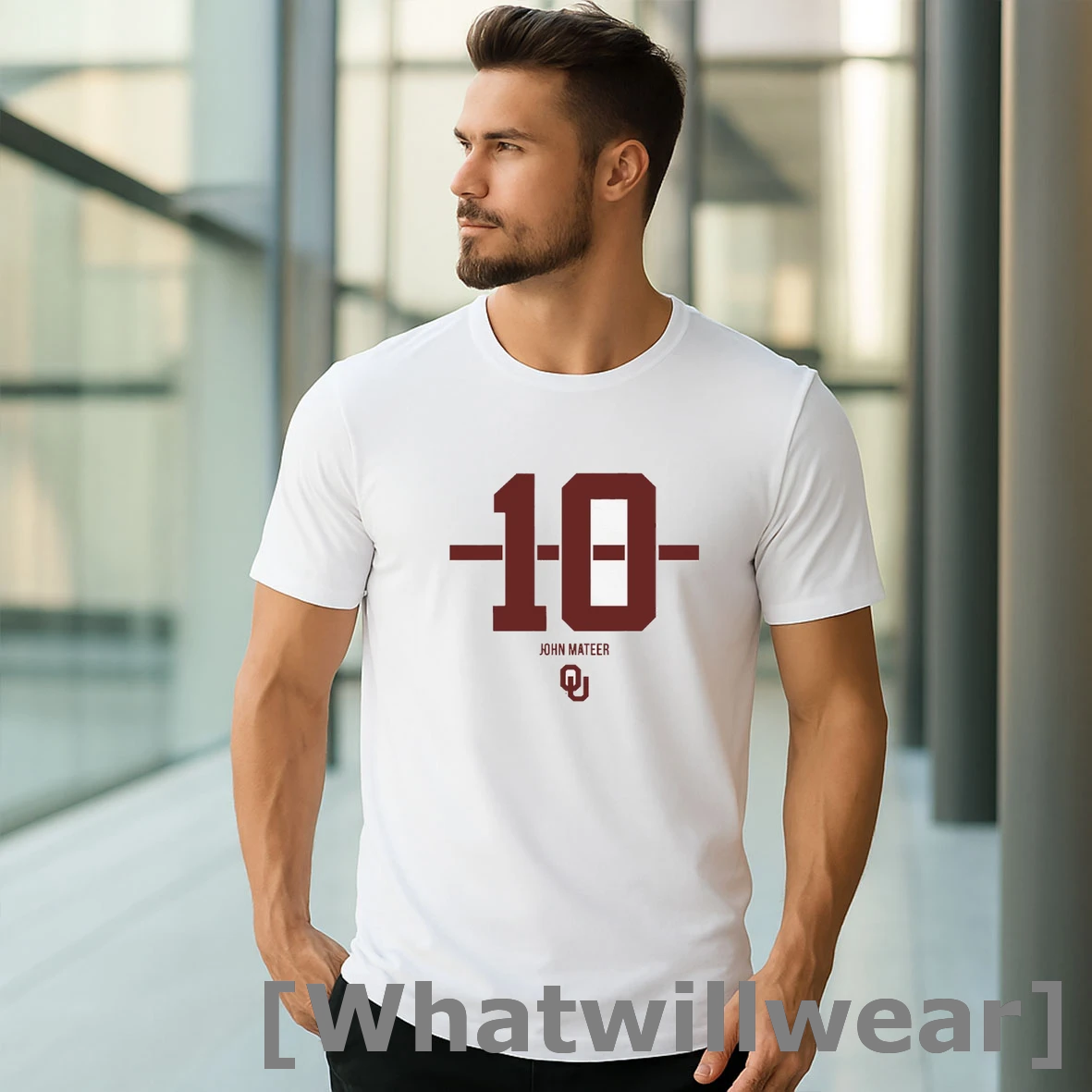 Official Oklahoma Sooners Football John Mateer 10 Stripe Shirts