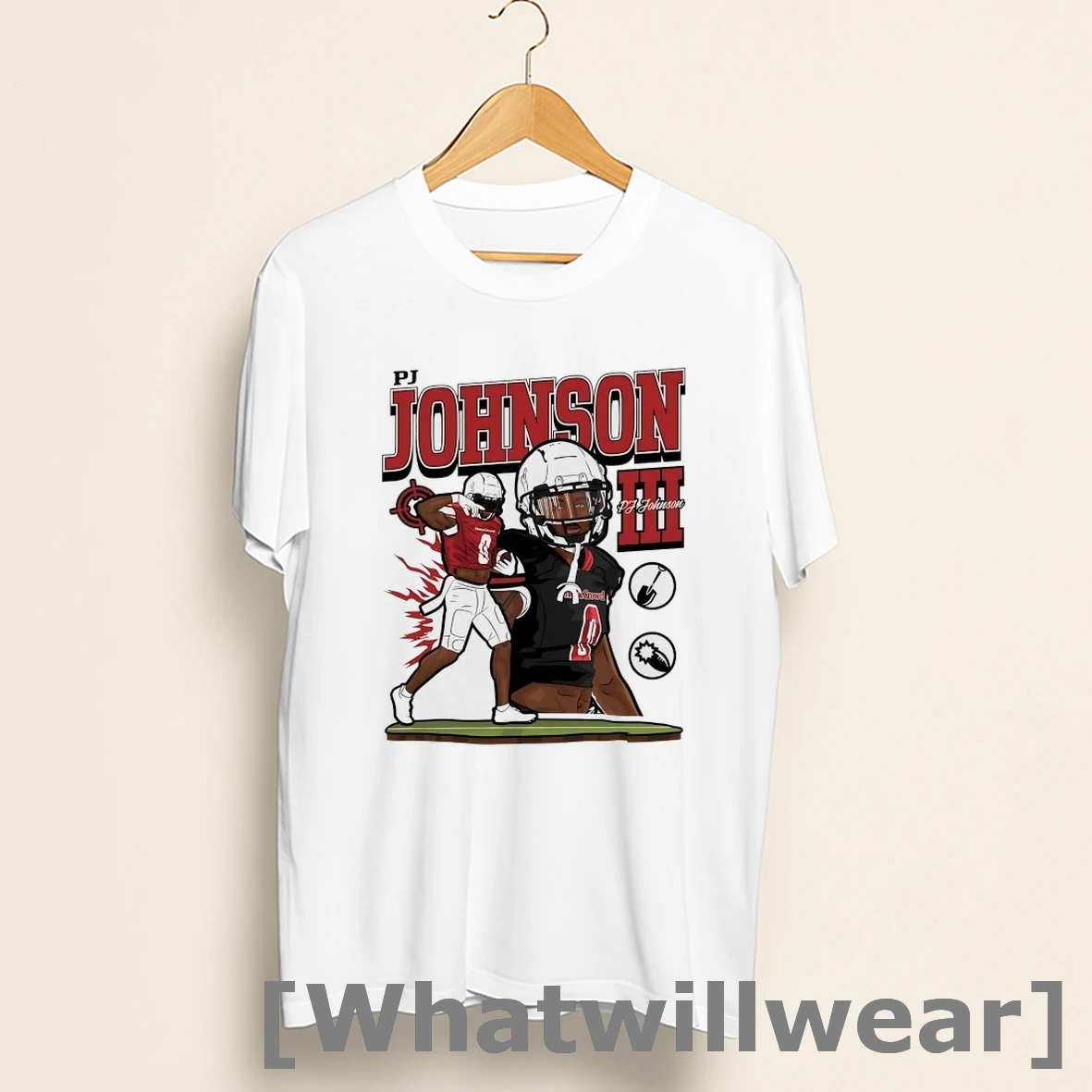 Official Pj Walker Johnson Graphic Houston Roughnecks Shirts