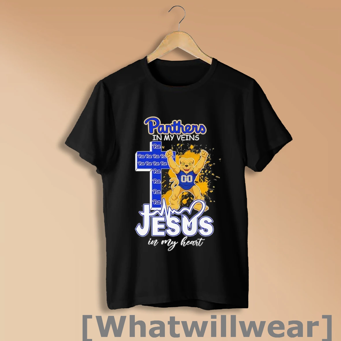 Official Panthers In My Veins Jesus In My Heart Mascot Shirt Sweatshirt